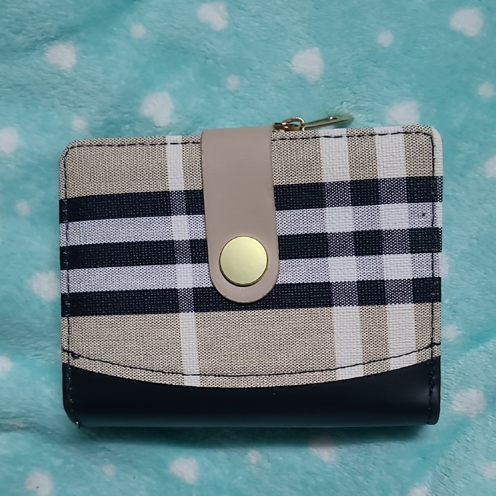 Plaid Wallet with Black and Tan Accents brand new!!!